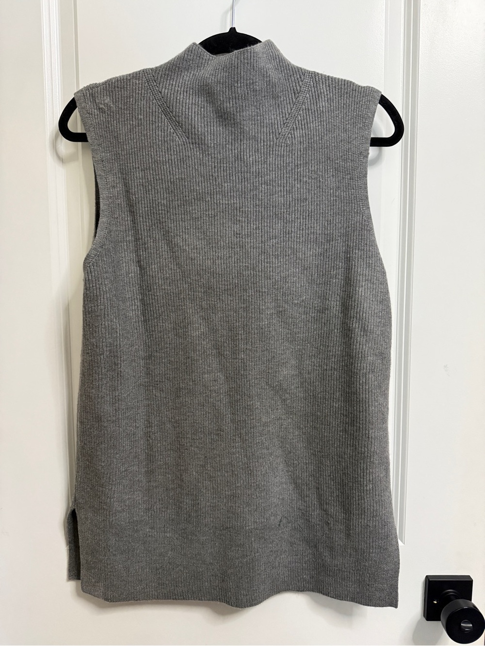 a new day Gray Sleeveless Mock Neck Ribbed Sweater